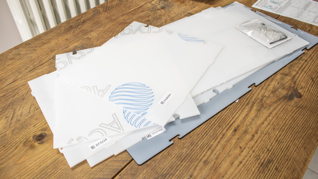 acrylic pieces wrapped