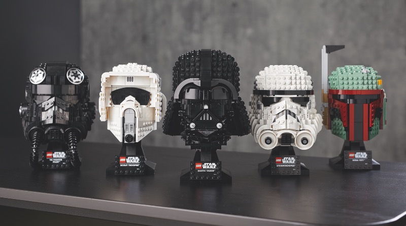 This is what all the LEGO Star Wars helmets look like together