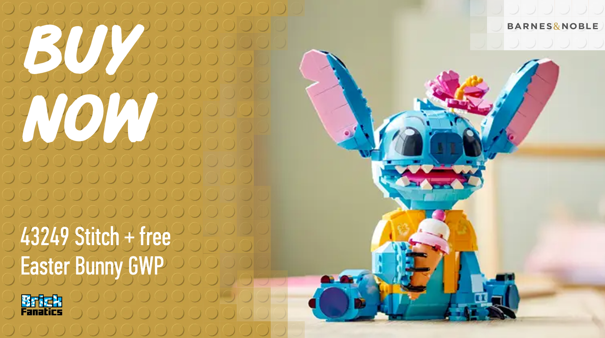 LEGO Disney Stitch on two-week back order – or free two-day delivery at Barnes & Noble