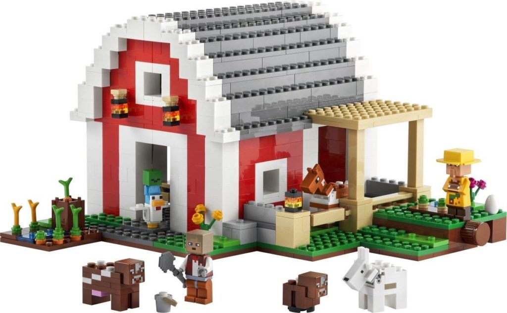 LEGO Minecraft 21187 The Red Barn contents 1024x631