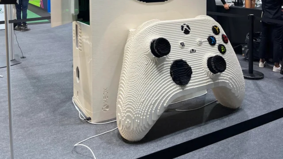 Giant LEGO games console appears at French trade show